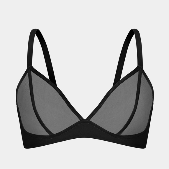 KNIX Mesh Deep-V Bralette, Black - Picture 5 of 9